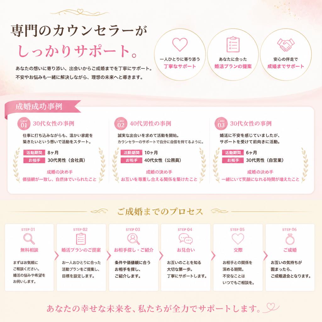 成婚を実現するためのサポート体制