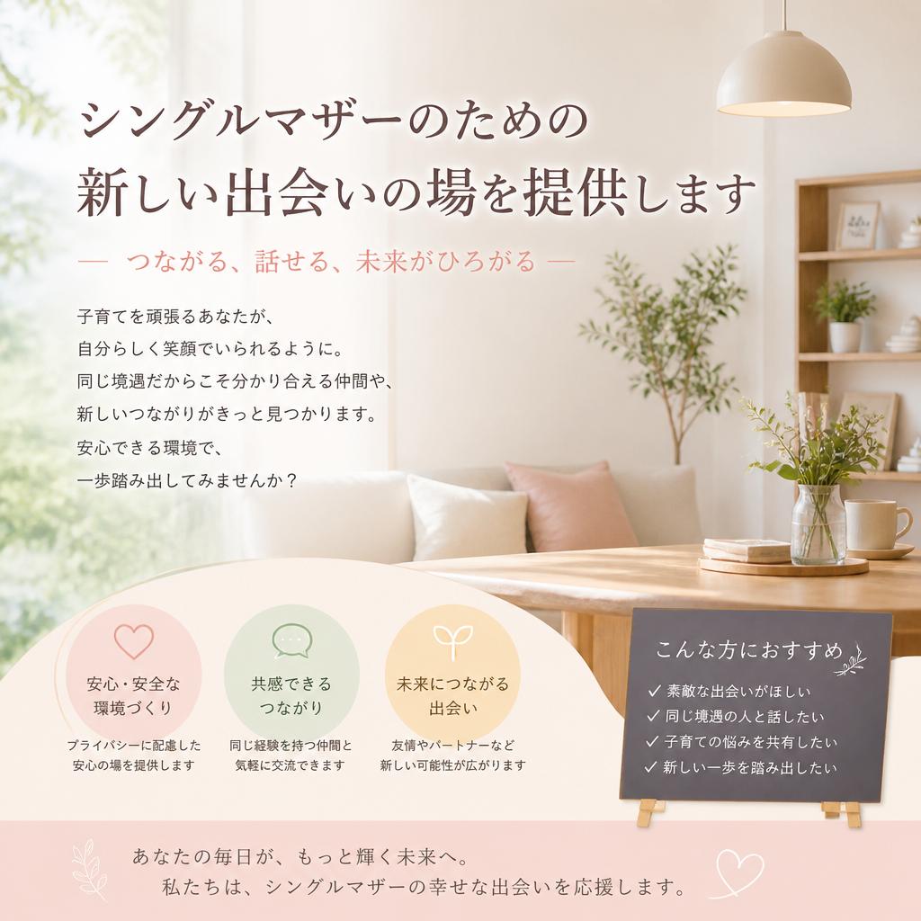 シングルマザーのための新しい出会いの場を提供