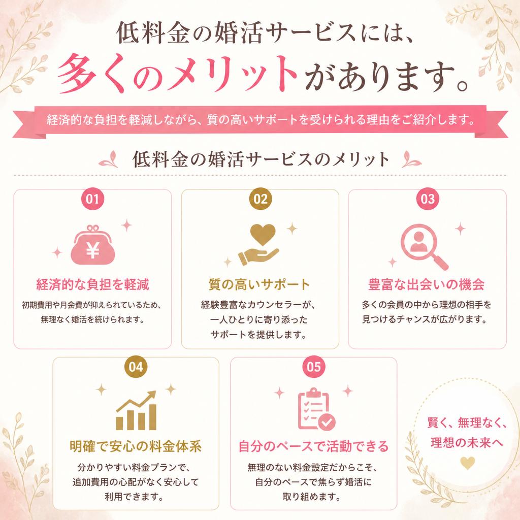 低料金の婚活の魅力
