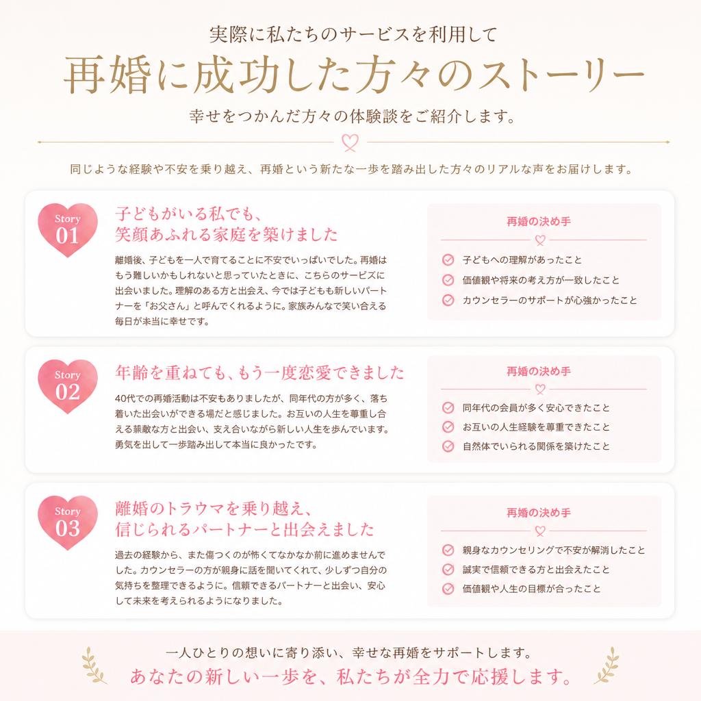 成功事例:バツイチからの再婚の物語
